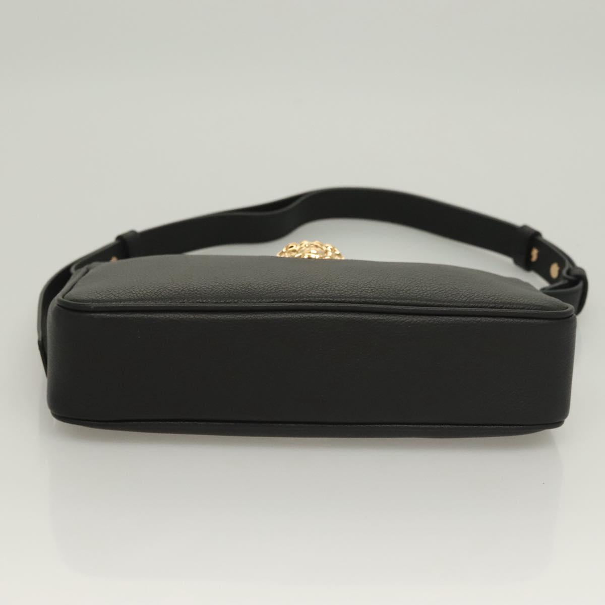 Versace Shoulder Bag Leather Black Gold