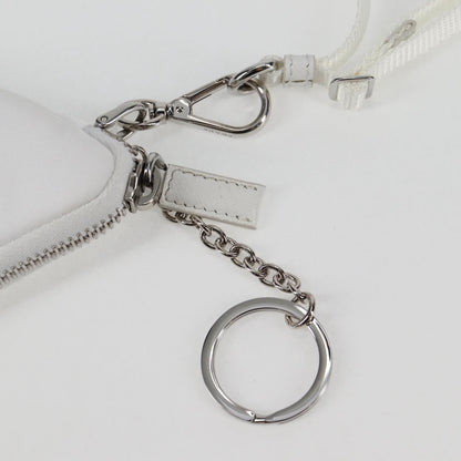 Prada Shoulder Bag Nylon White Silver