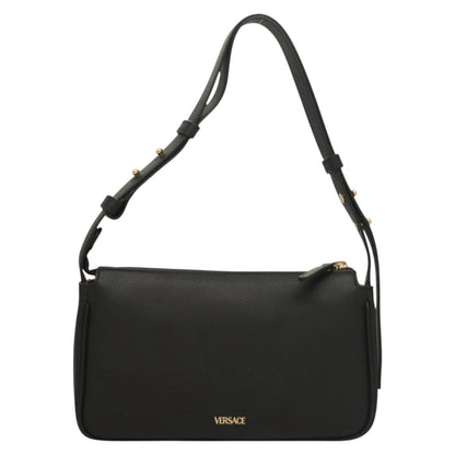 Versace Shoulder Bag Leather Black Gold