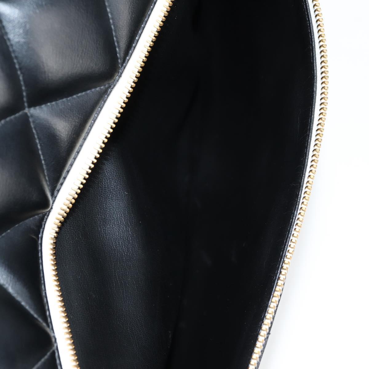Chanel Matelasse Boston Bag Calf Skin Black Cc