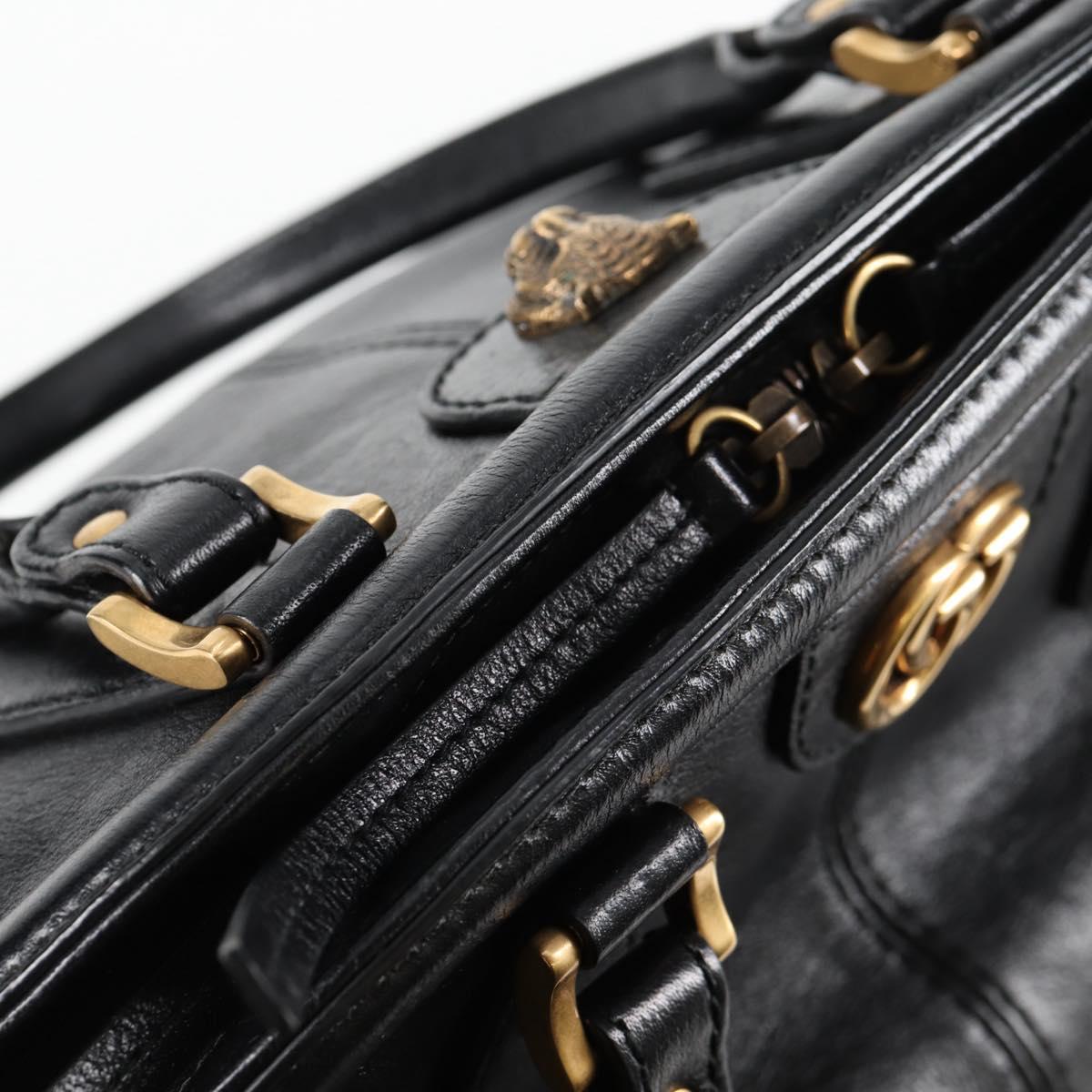 Gucci Gg Marmont Hand Bag Leather Black Gold 515937