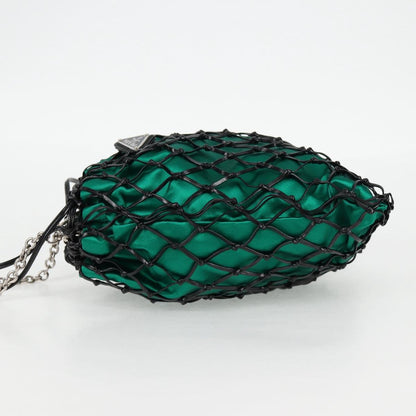 Prada Chain Shoulder Bag Satin Green