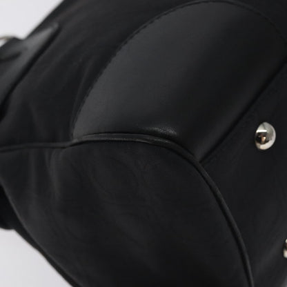 Salvatore Ferragamo Gancini Hand Bag Nylon Black Silver