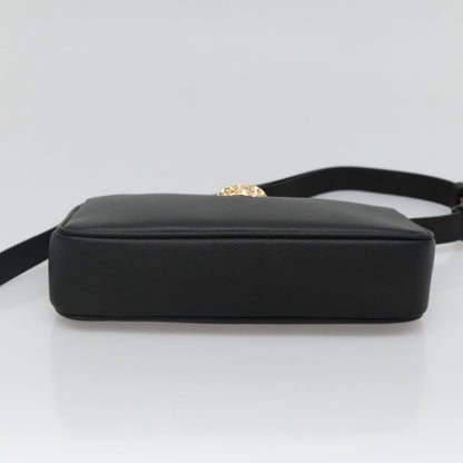 Versace Shoulder Bag Leather Black Gold