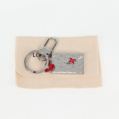 Louis Vuitton Monogram Lv Envelope Key Holder Metal Silver M01296