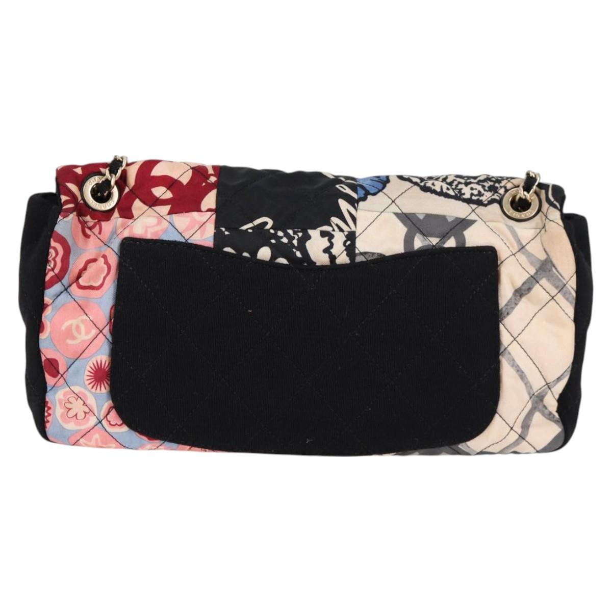 Chanel Chain Matelasse Shoulder Bag Canvas Black Cc
