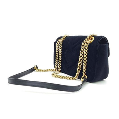 Gucci Marmont Matelassé Velvet Shoulder Bag (446744) (4550079)