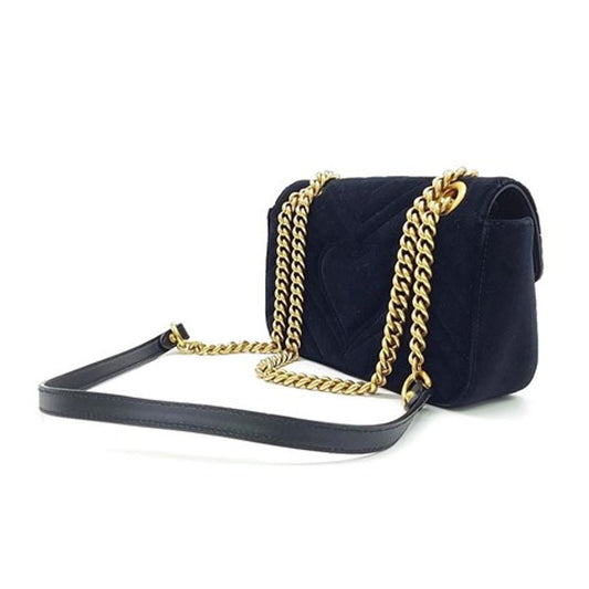 Gucci Marmont Matelassé Velvet Shoulder Bag (446744) (4550079)