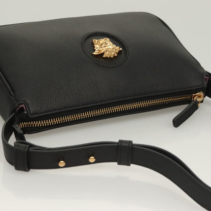 Versace Shoulder Bag Leather Black Gold