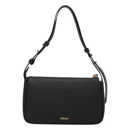 Versace Shoulder Bag Leather Black Gold