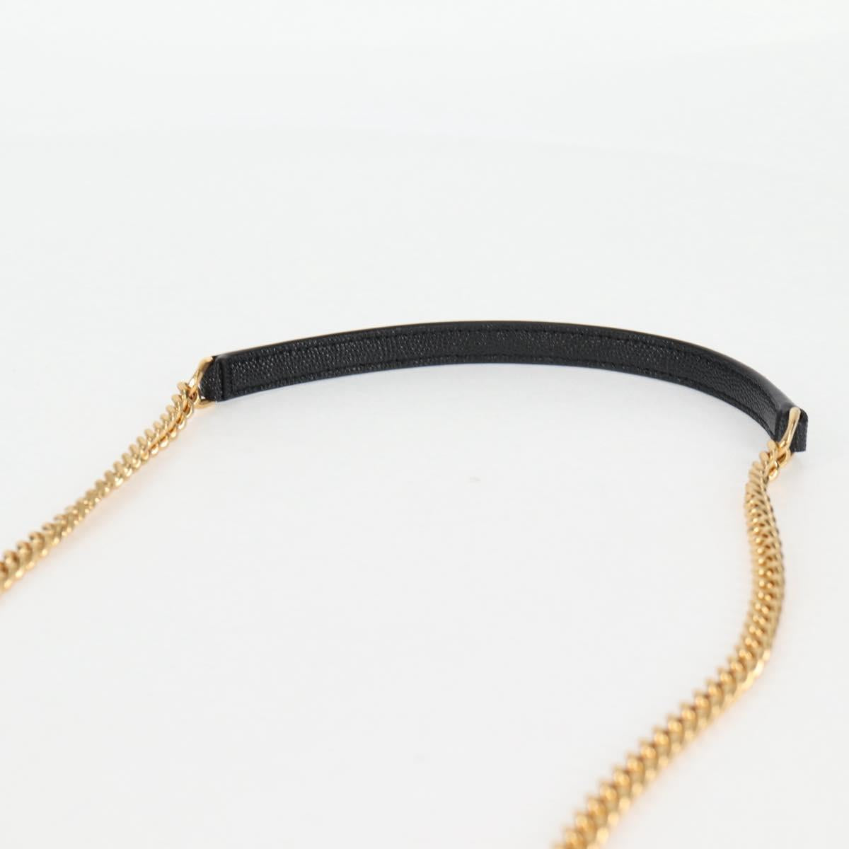 Saint Laurent Chain Lou Mini Shoulder Bag Leather Black Gold