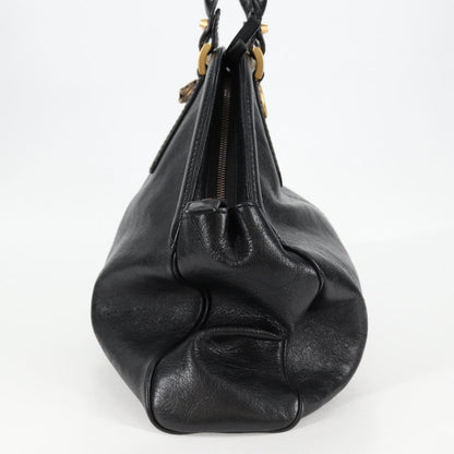Gucci Gg Marmont Hand Bag Leather Black Gold 515937