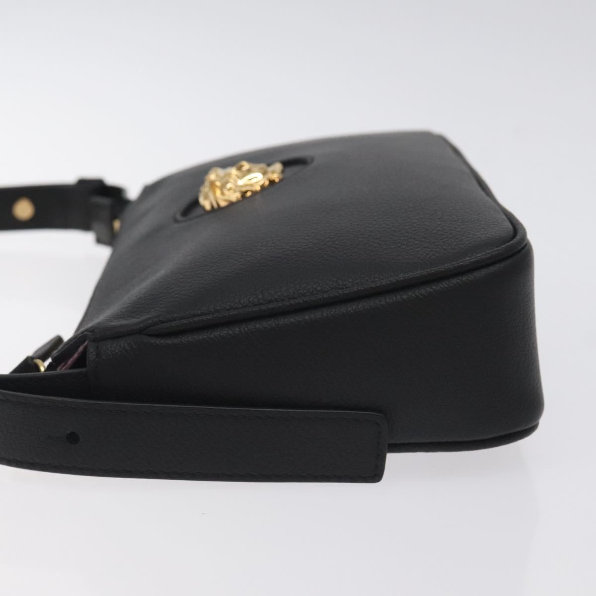 Versace Shoulder Bag Leather Black Gold