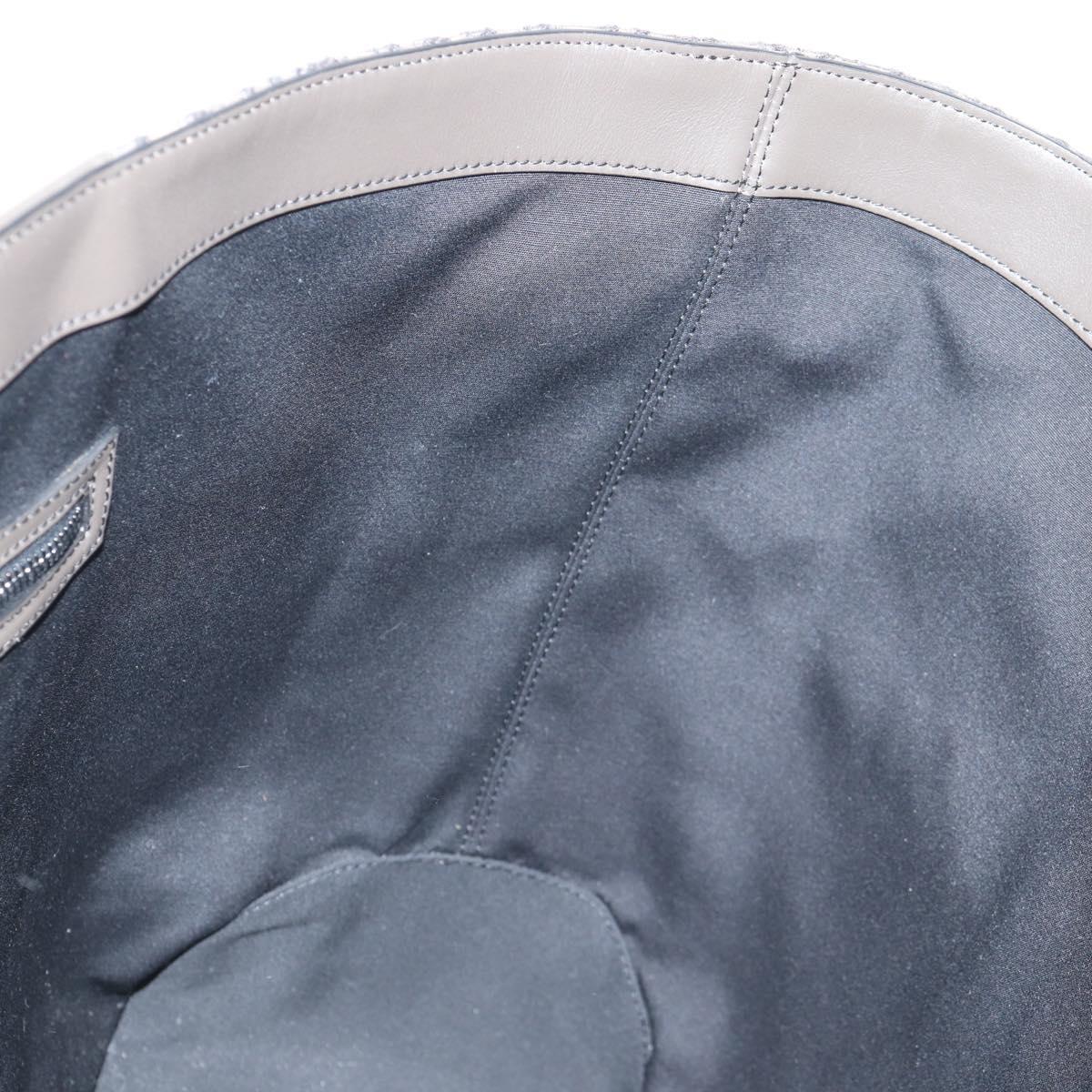 Christian Dior Tote Bag Trotter Canvas Gray Silver