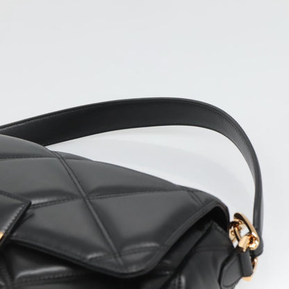 Versace Chain Hand Bag Leather 3WAY Black Gold