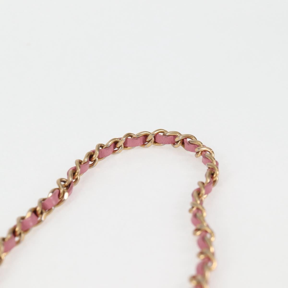 Chanel Chain Shoulder Bag Tweed Pink Gold Cc