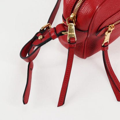 Miu Miu Shoulder Bag Leather Red Gold
