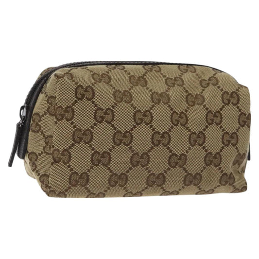 Gucci Gg Canvas Pouch Beige Silver 245952