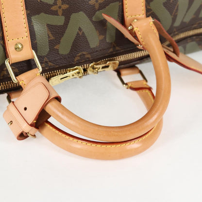 Louis Vuitton Monogram Graffiti Keepall 50 Boston Bag Khaki M92196