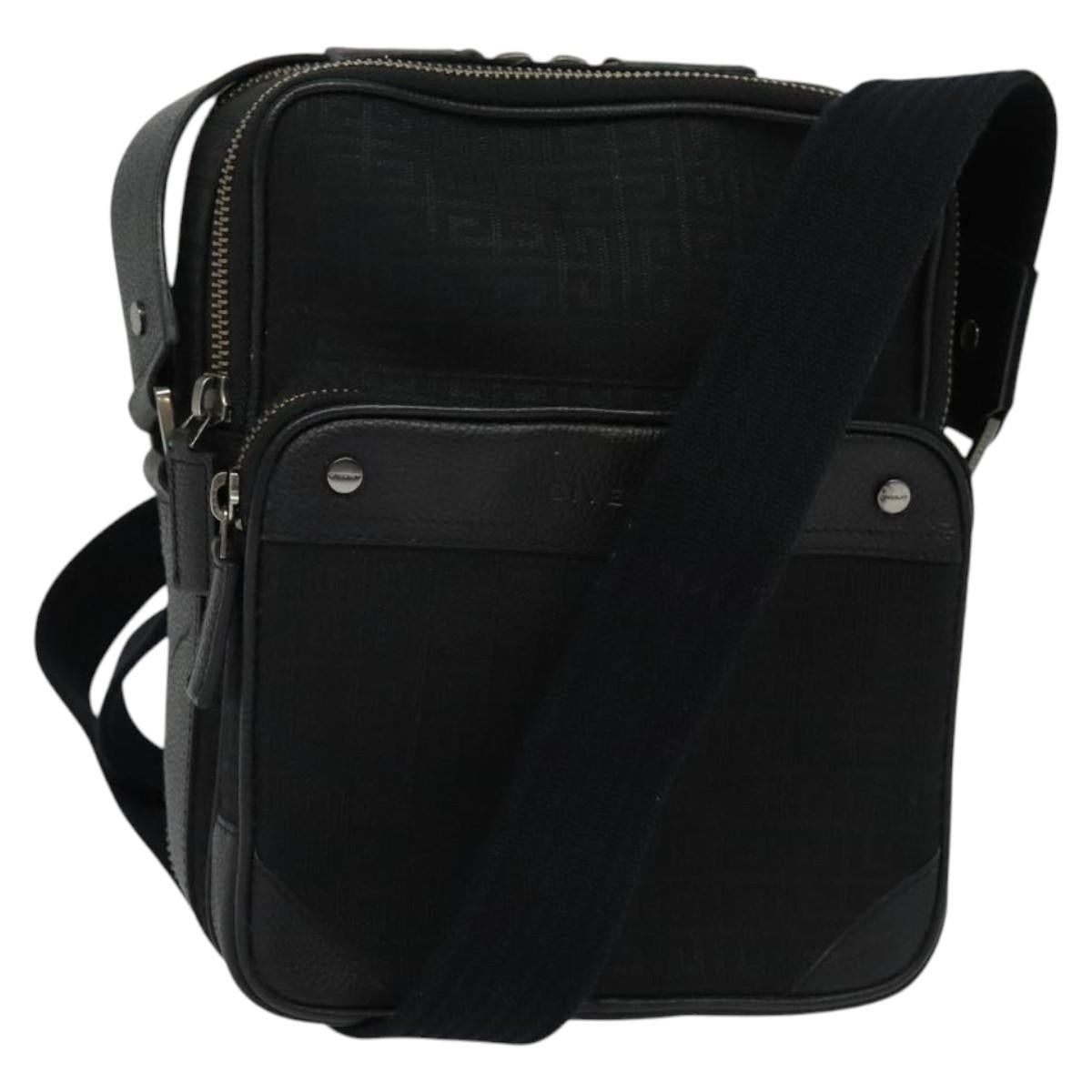 Givenchy Shoulder Bag Canvas Black Silver