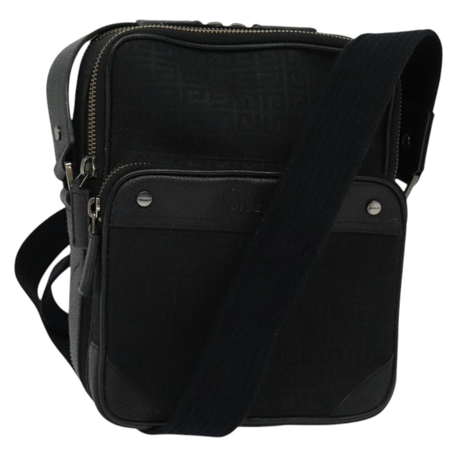 Givenchy Shoulder Bag Canvas Black Silver
