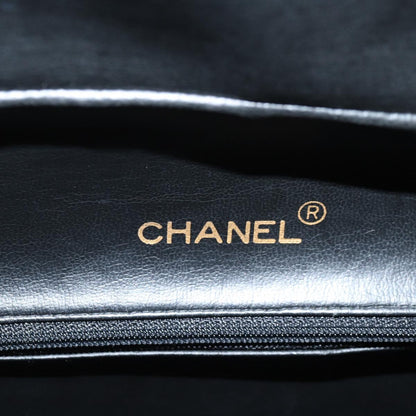 Chanel Matelasse Boston Bag Calf Skin Black Cc