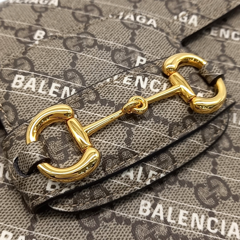 Gucci X Balenciaga Hacker Project 1955 Horsebit Shoulder Bag (602204) (10048220)