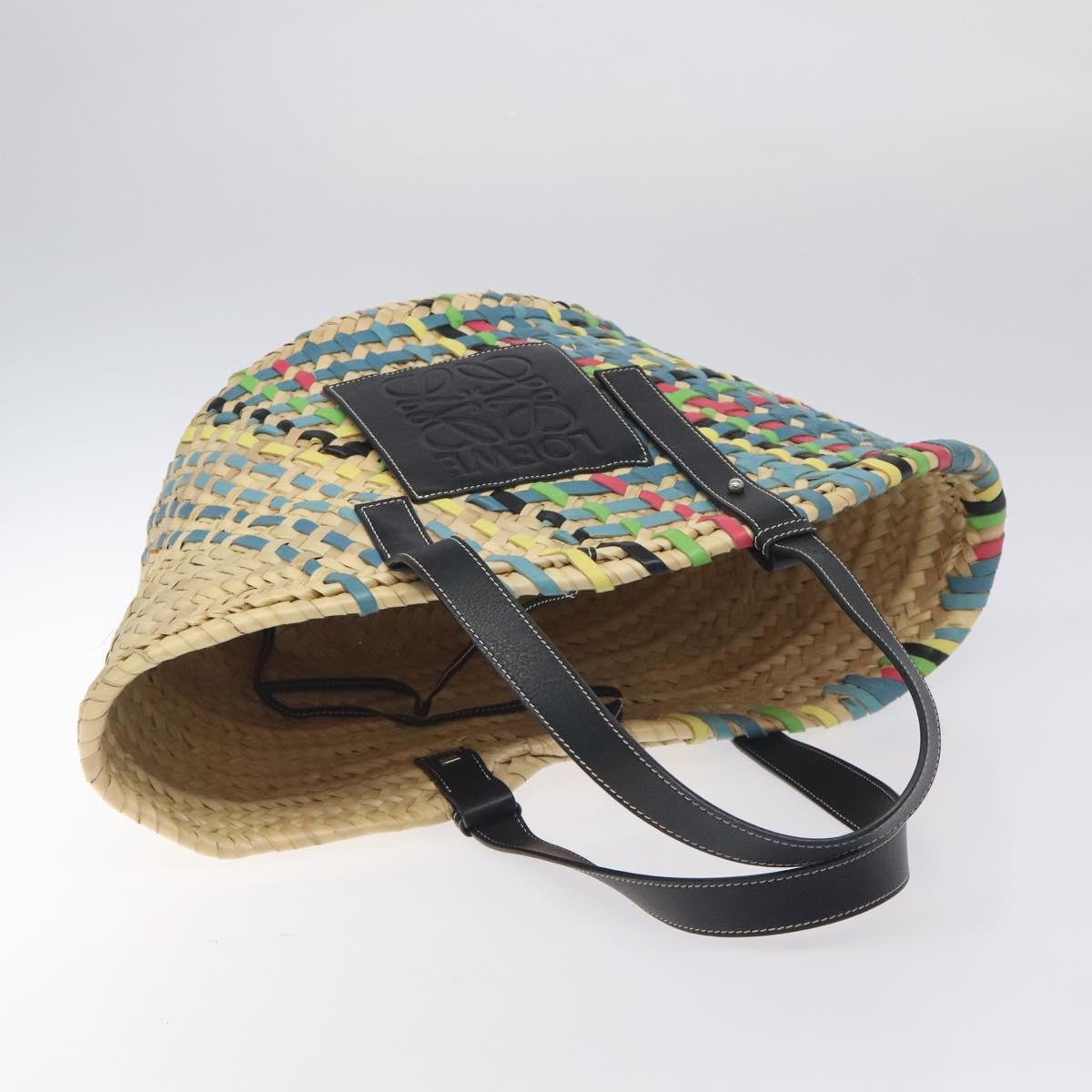 Loewe Basket Bag Large Anagram Bag Raffia Leather Beige Multicolor