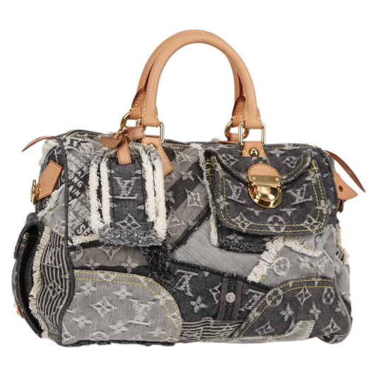 Louis Vuitton Monogram Denim Patchwork Speedy 30 Bag Gray M95381 Lv