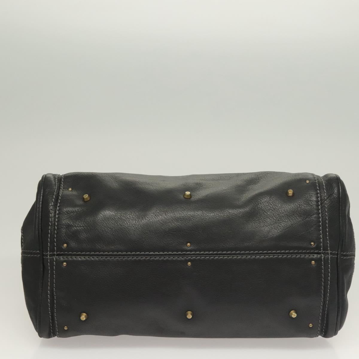 Chloe Paddington Hand Bag Leather Black Gold Silver