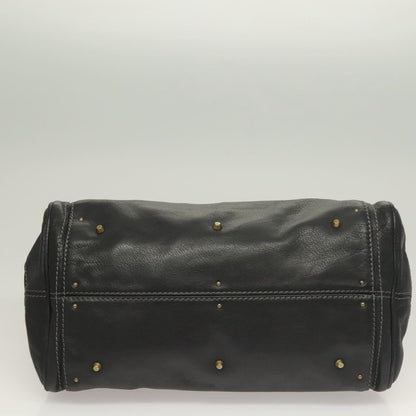 Chloe Paddington Hand Bag Leather Black Gold Silver