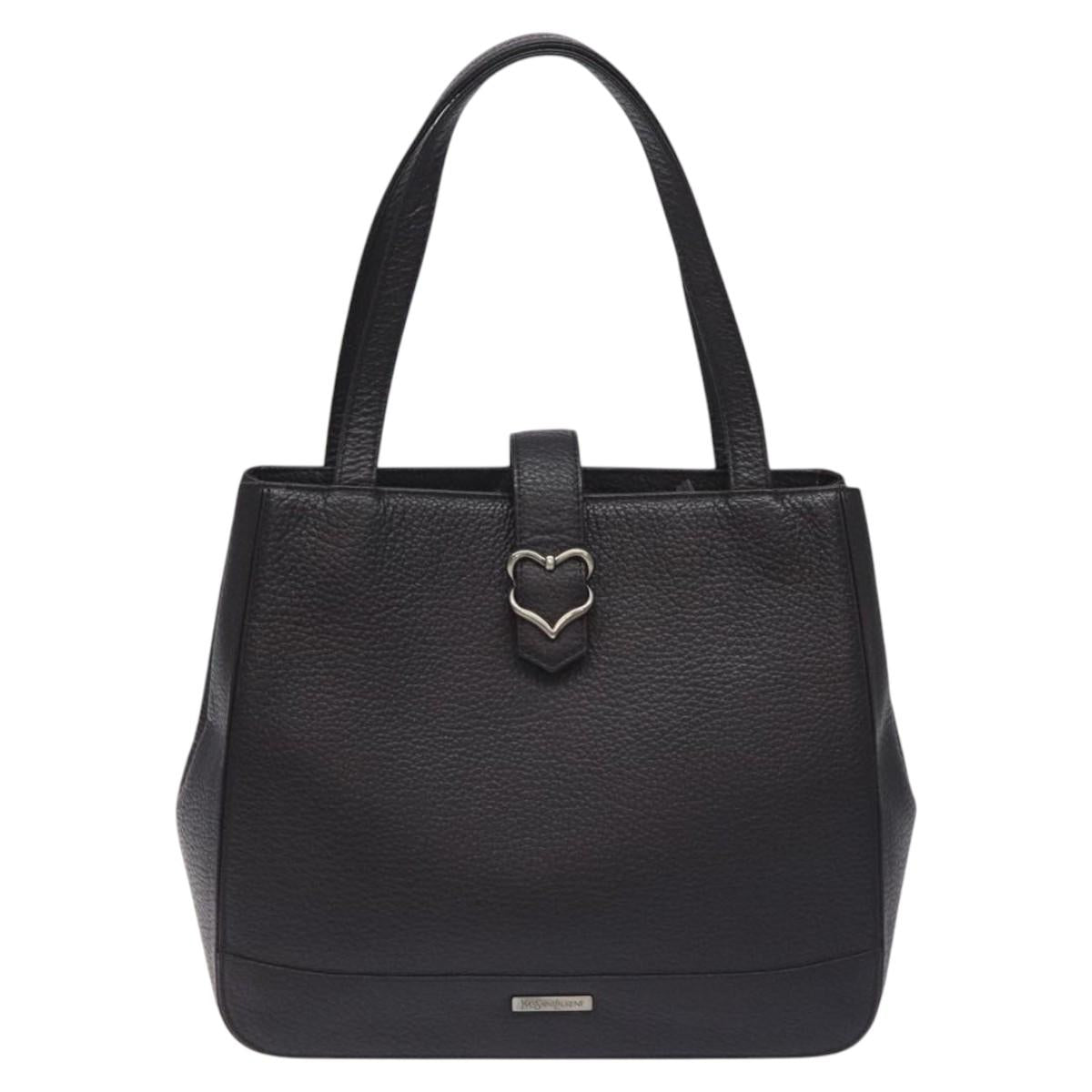 Saint Laurent Tote Bag Leather Purple Silver