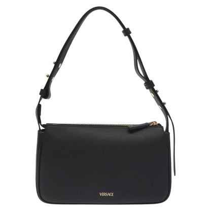 Versace Shoulder Bag Leather Black Gold