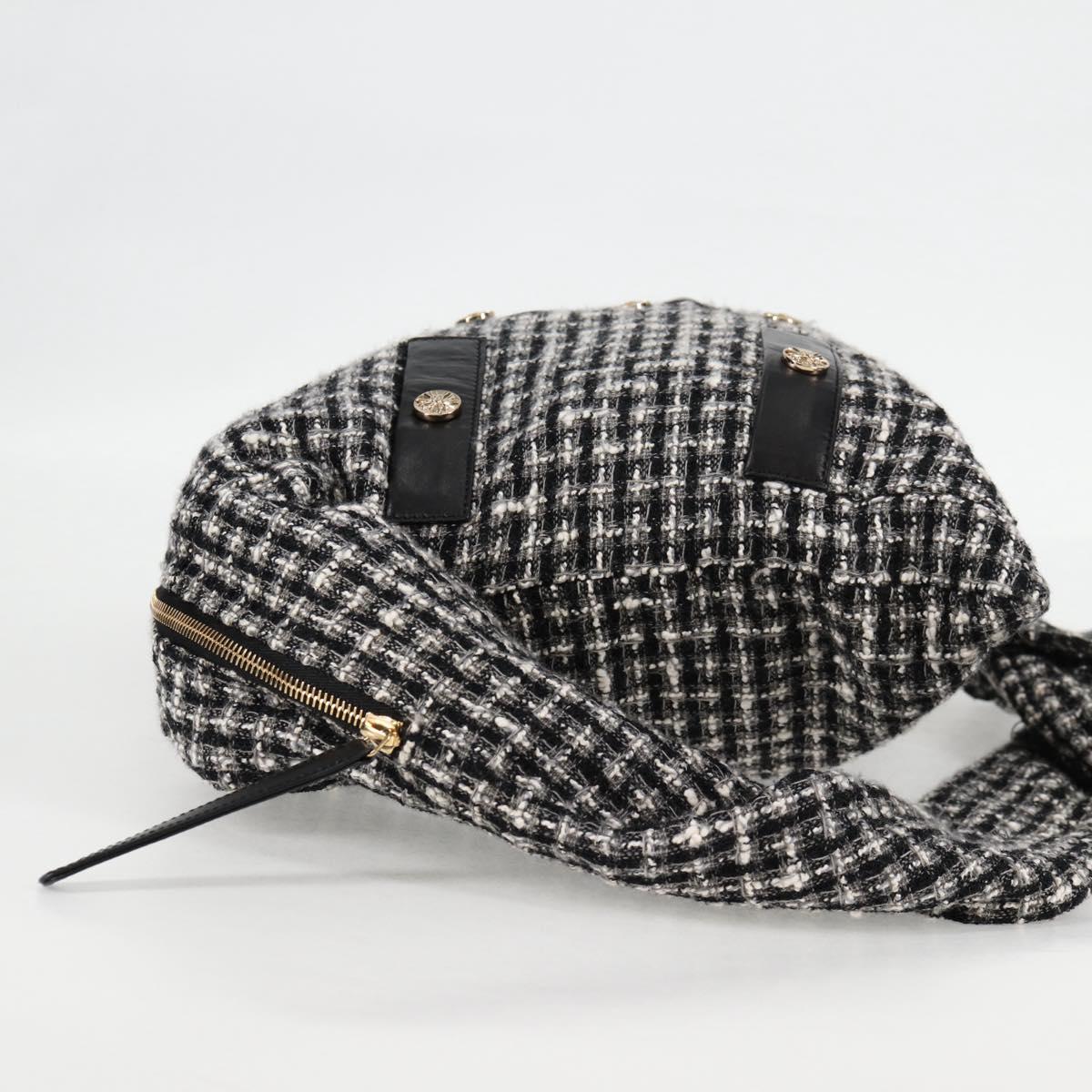 Chanel Girl Chanel Jacket Shoulder Bag Tweed Black White Cc