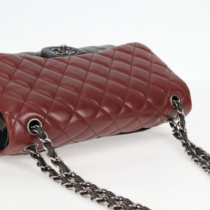 Chanel Big Matelasse Chain Shoulder Bag Lamb Skin Brown Cc