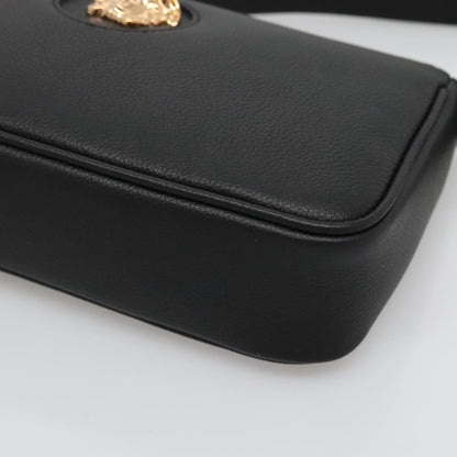 Versace Shoulder Bag Leather Black Gold