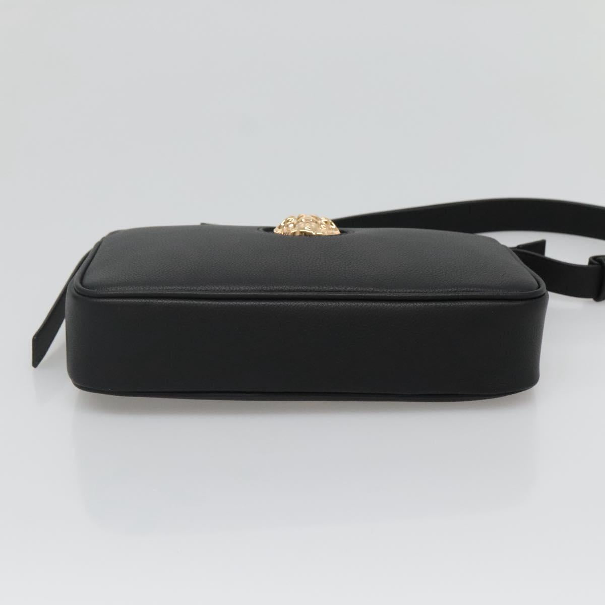 Versace Shoulder Bag Leather Black Gold