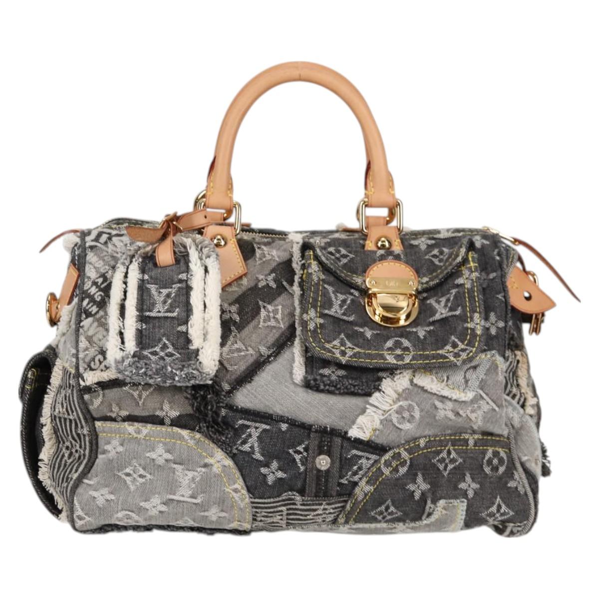 Louis Vuitton Monogram Denim Patchwork Speedy 30 Bag Gray M95381 Lv