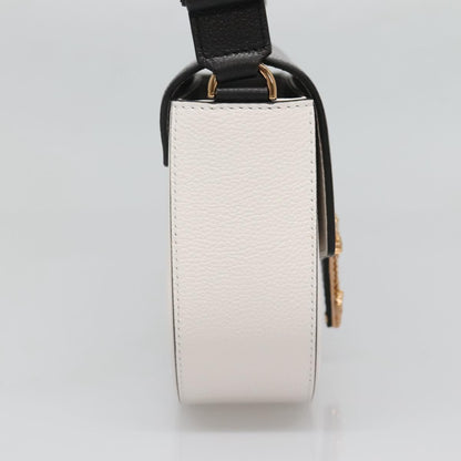 Versace Shoulder Bag Leather Black Gold White