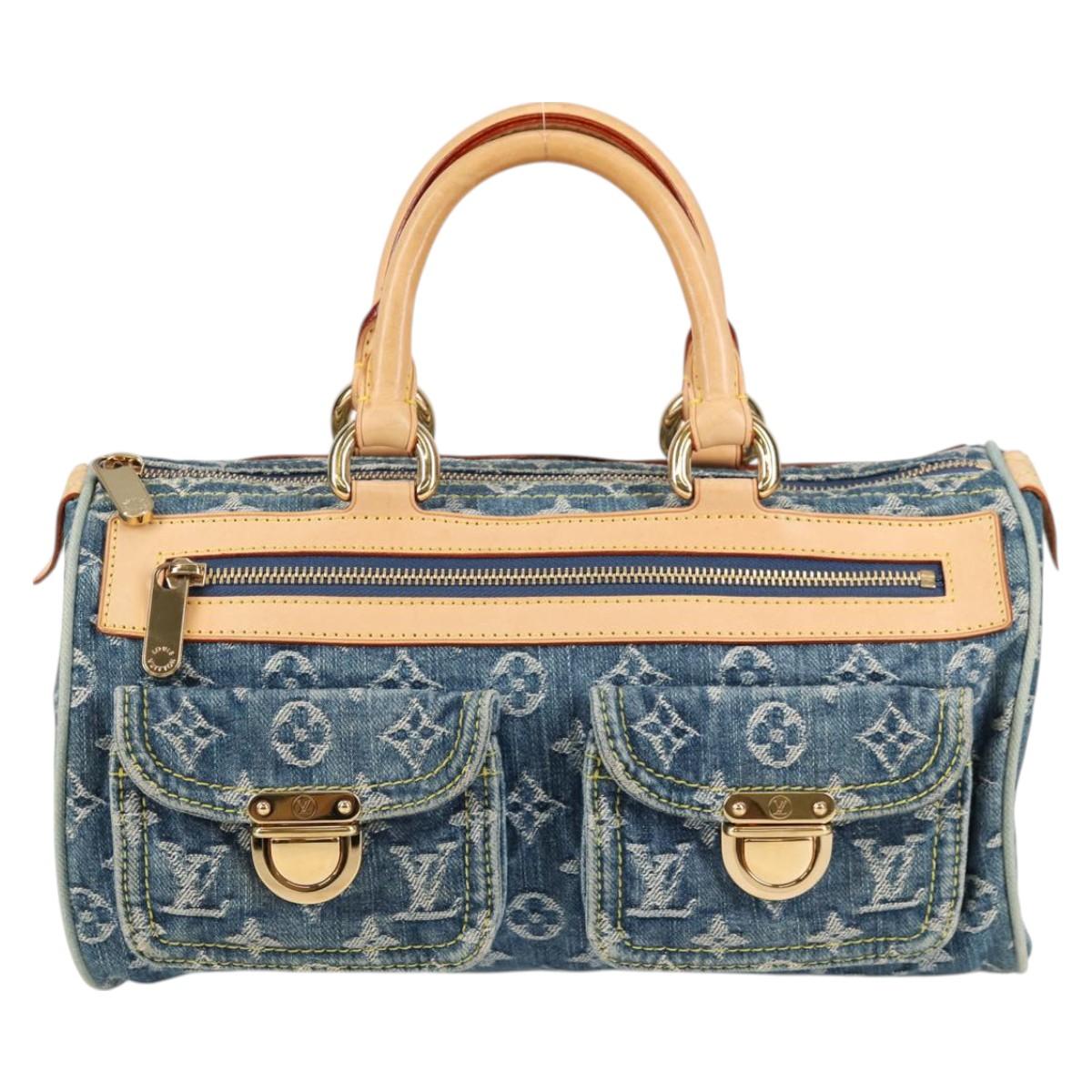 Louis Vuitton Monogram Denim Neo Speedy Hand Bag Blue M95019 Lv