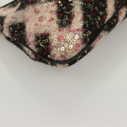 Fendi Accessory Pouch Sequin Pink Gold