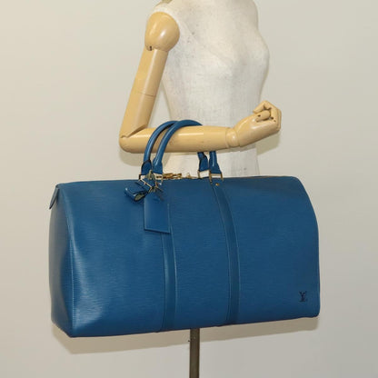 Louis Vuitton Epi Keepall 50 Boston Bag Blue M42965 Lv