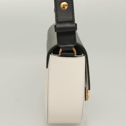 Versace Shoulder Bag Leather Black Gold White