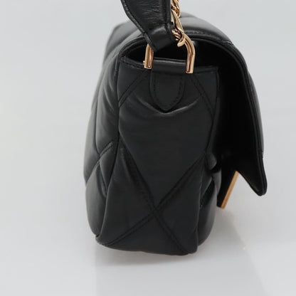 Versace Chain Hand Bag Leather 3WAY Black Gold