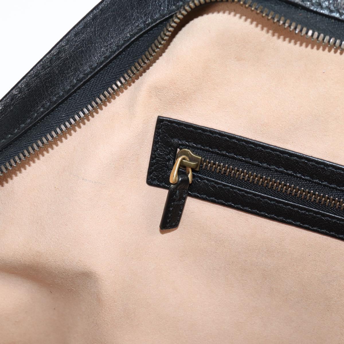 Gucci Gg Marmont Hand Bag Leather Black Gold 515937