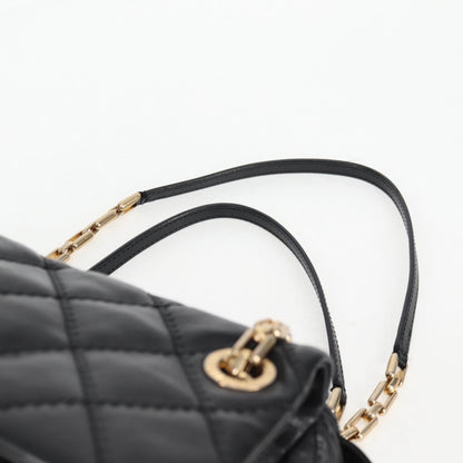 Chanel Matelasse Chain Shoulder Bag Lamb Skin Black Gold Cc
