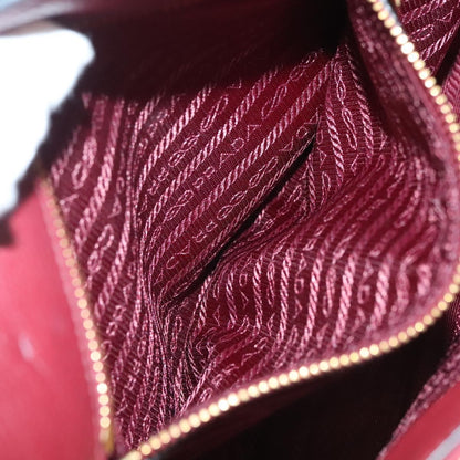 Prada Hand Bag Leather Bordeaux Gold