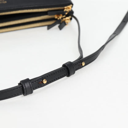 Celine Trio Large Shoulder Bag Leather Black Gold