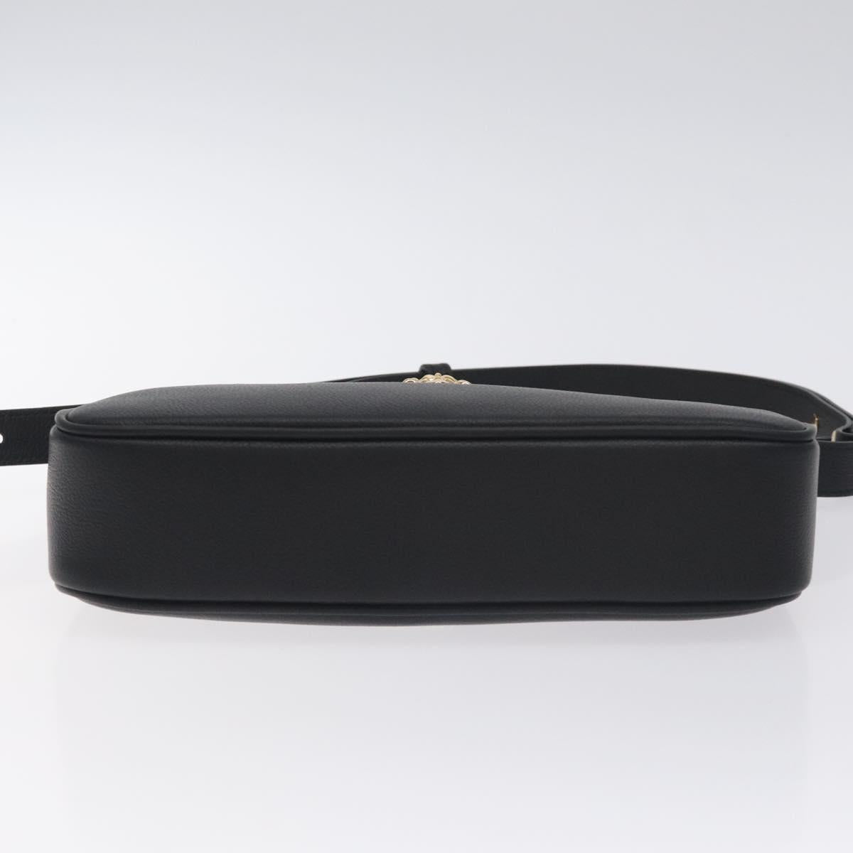 Versace Shoulder Bag Leather Black Gold
