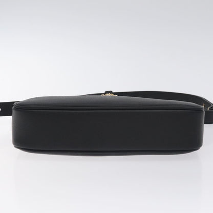 Versace Shoulder Bag Leather Black Gold